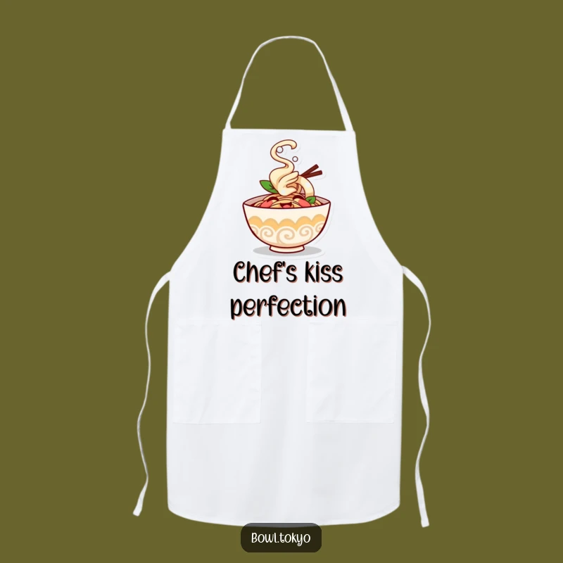Funny Giggling Ramen Bowl Apron: Cook Up Laughter in the Kitchen