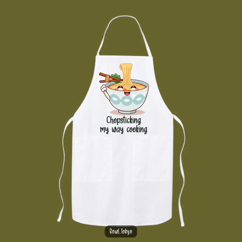 Funny Kitchen Ramen Bowl Apron: Chef's Chopstick Greeting Gift