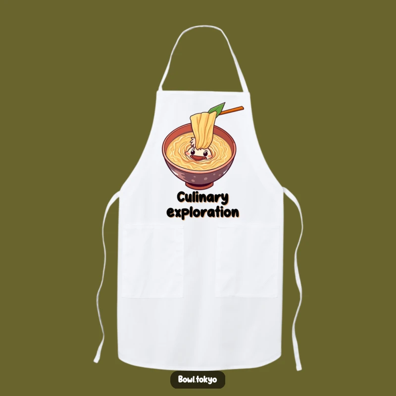 Funny Curious Ramen Vortex Apron: Cook with Intrigue and Humorous Style