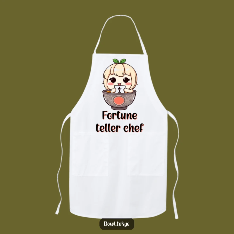 Funny Ramen Fortune Teller Apron: Chef Noodle Character Kitchen Gift