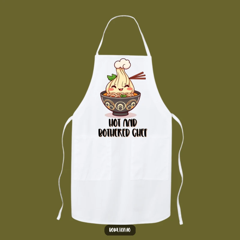 Funny Kawaii Ramen Apron - Cheerful Grin for Chef's Kitchen Fun