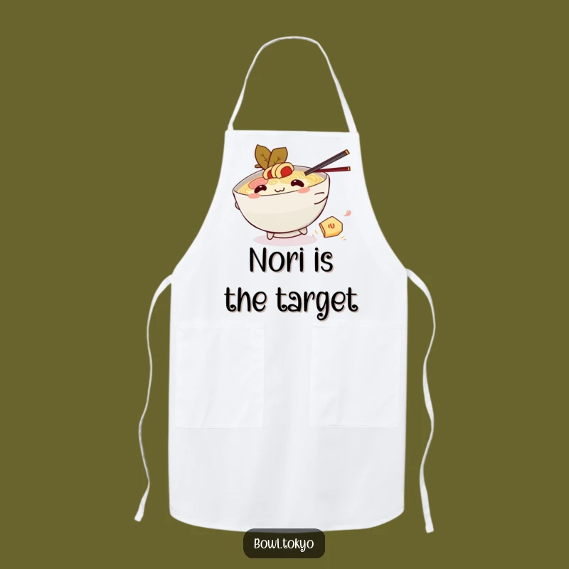 Funny Kawaii Ramen Nori Chase Apron: Playful Noodle Bowl Chef, Perfect Funny Gift