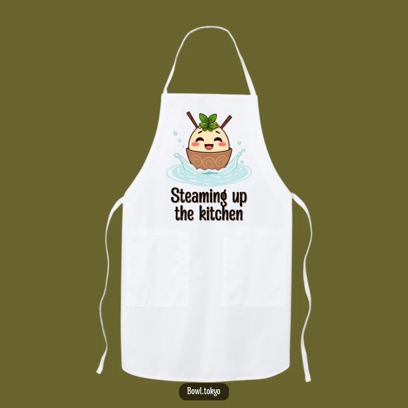 Funny Ramen Hot Spring Apron - Chef Noodle Bowl Character Kitchenwear