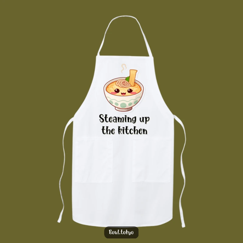 Funny Chef Ramen Bowl Apron: Cute Noodle Character Happy Cooking Gift