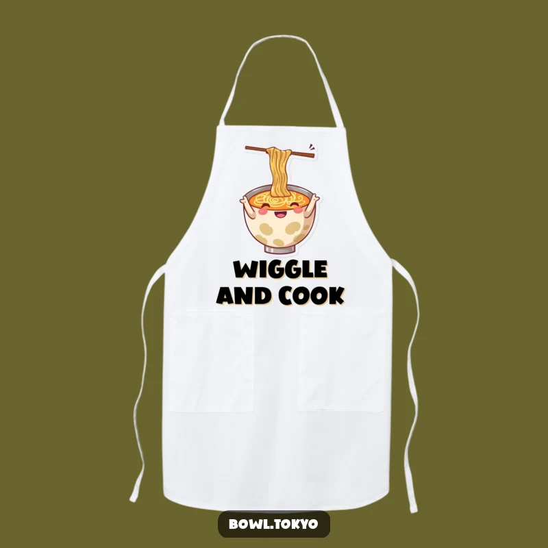 Funny Ramen Gesturing Apron: Wiggling Chopsticks Chef Wear, Hilarious Funny Gift for Cooks