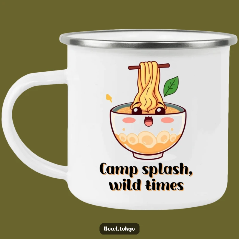 Funny Camp Ramen Bowl Mug: Noodle Splash Outdoor Surprise Gift