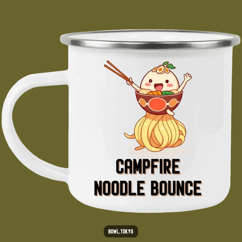 Funny Bouncing Ramen Camping Mug - Giant Noodle Adventure Cup