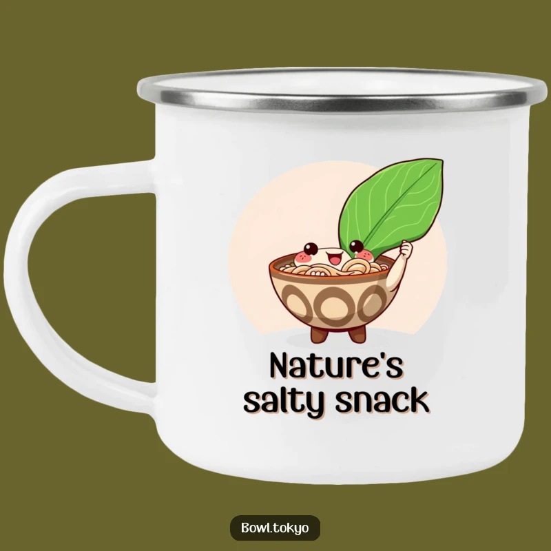 Funny Happy Ramen Nori Camping Mug: Enjoy Outdoors with Humorous Style