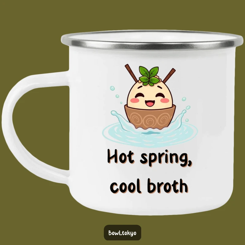 Funny Ramen Hot Spring Camping Mug - Adventure Noodle Bowl Character Cup