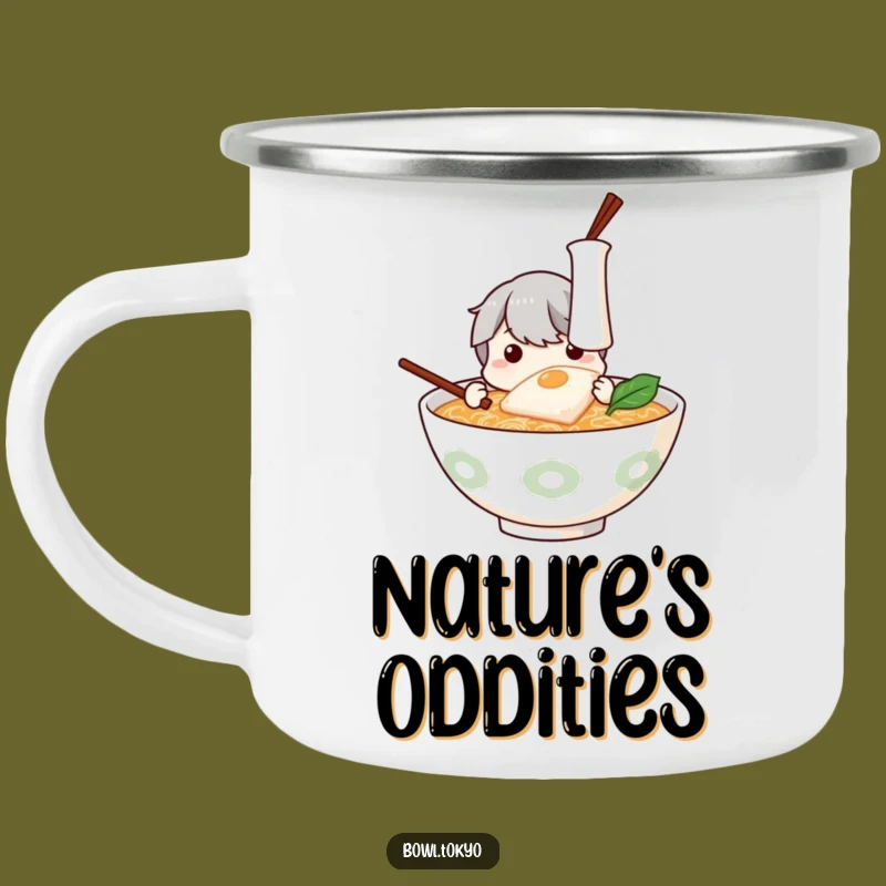 Funny Ramen Kamaboko Expedition Camping Mug: Durable, Humorous Outdoor Drinkware