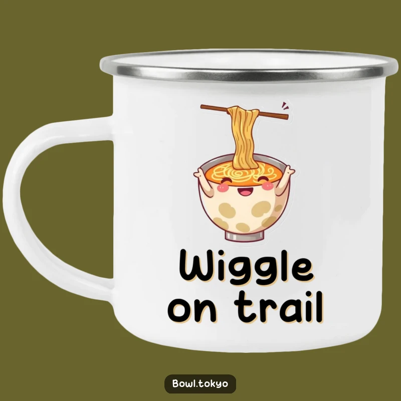 Funny Ramen Gesturing Camping Mug: Wiggling Chopsticks Cup, Great Funny Gift for Outdoors