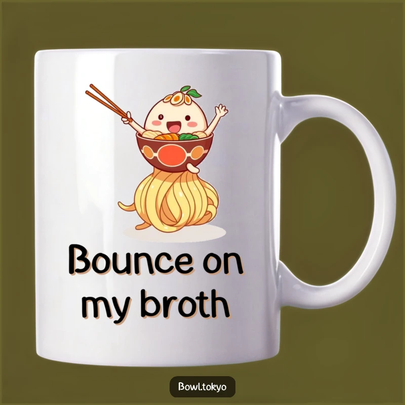 Funny Bouncing Ramen Mug - Giant Noodle Noodle Bowl Character Gift