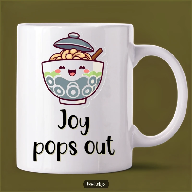 Funny Joyful Ramen Bowl Mug - Happy Surprise Gift For Noodle Lovers
