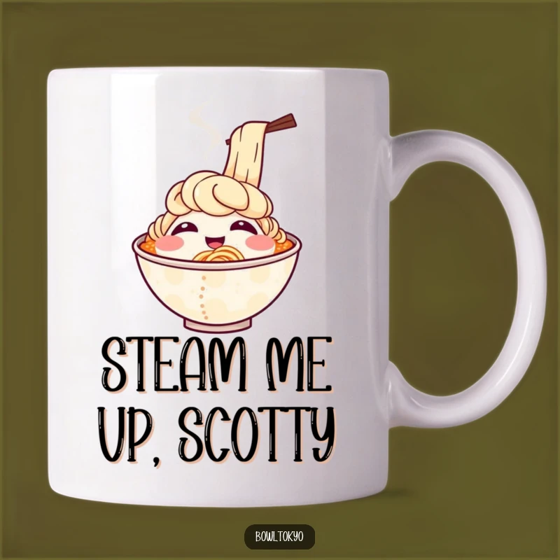 Funny Laughing Ramen Bowl Mug - Steamy Humor for Noodle Enthusiasts Gift