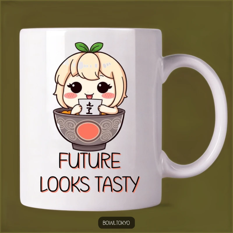 Funny Ramen Fortune Teller Mug: Blushing Noodle Character Gift for Seekers