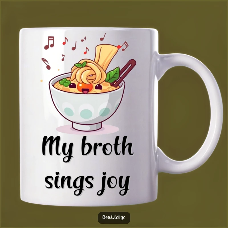 Funny Musical Ramen Bowl Mug: Harmonious Noodle Character Gift