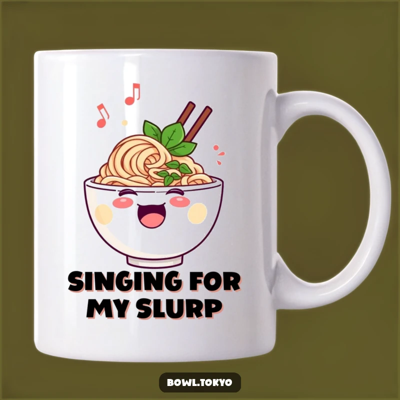 Funny Singing Ramen Mug - Cheerful Musical Noodle Character
