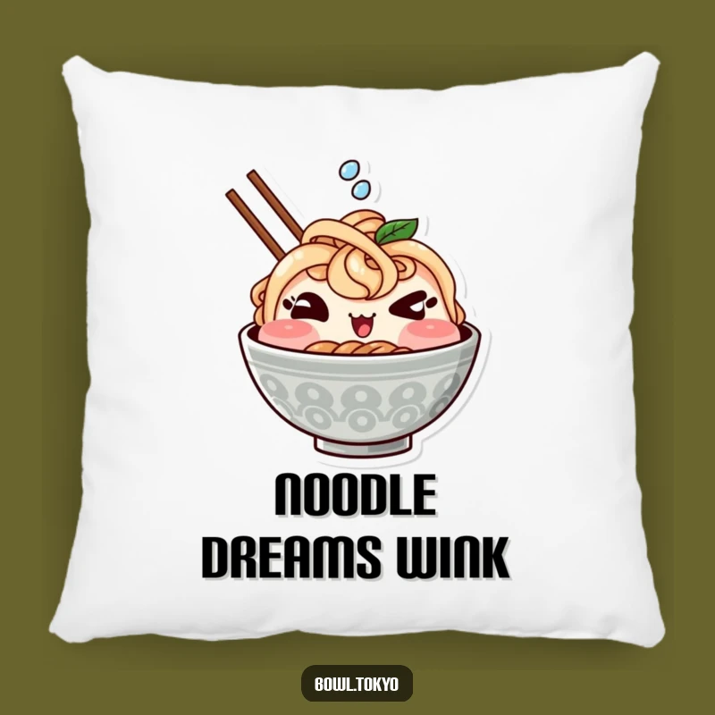Funny Kawaii Ramen Pillow - Cozy Winking Bowl Splash, Cute Decorative Cushion Gift