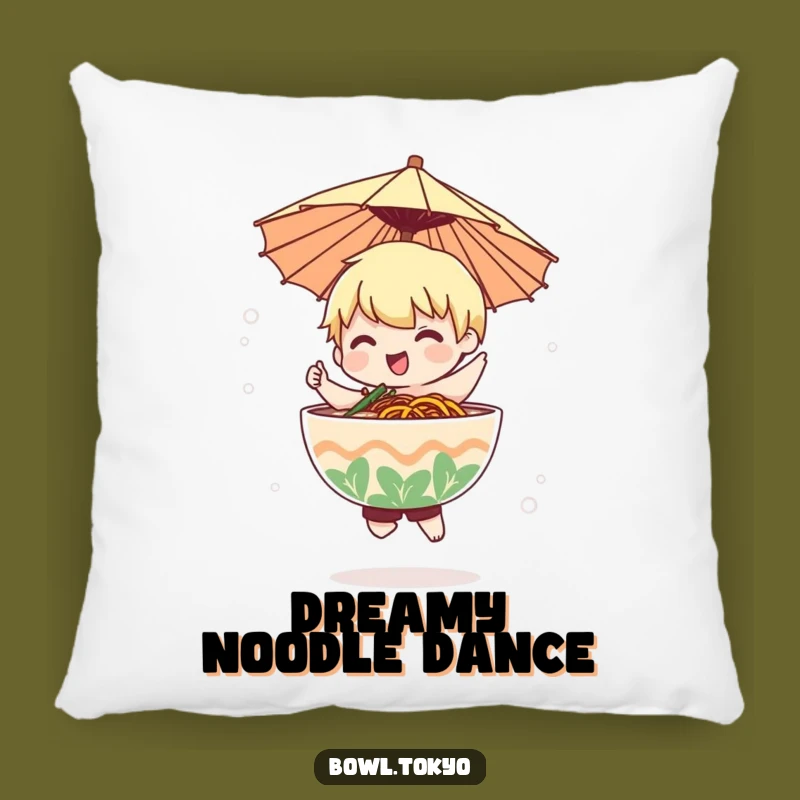 Funny Ramen Mist Dancer Pillow: Cozy Noodle Character Comfort Gift