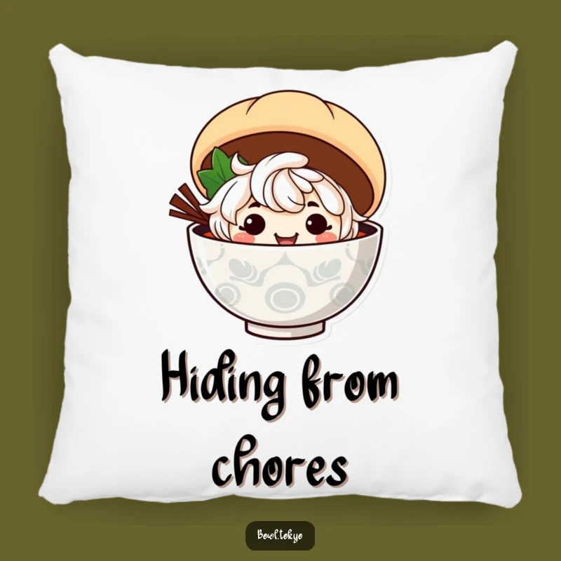 Funny Ramen Mischief Pillow: Cozy Grinning Noodle Character Comfort Gift