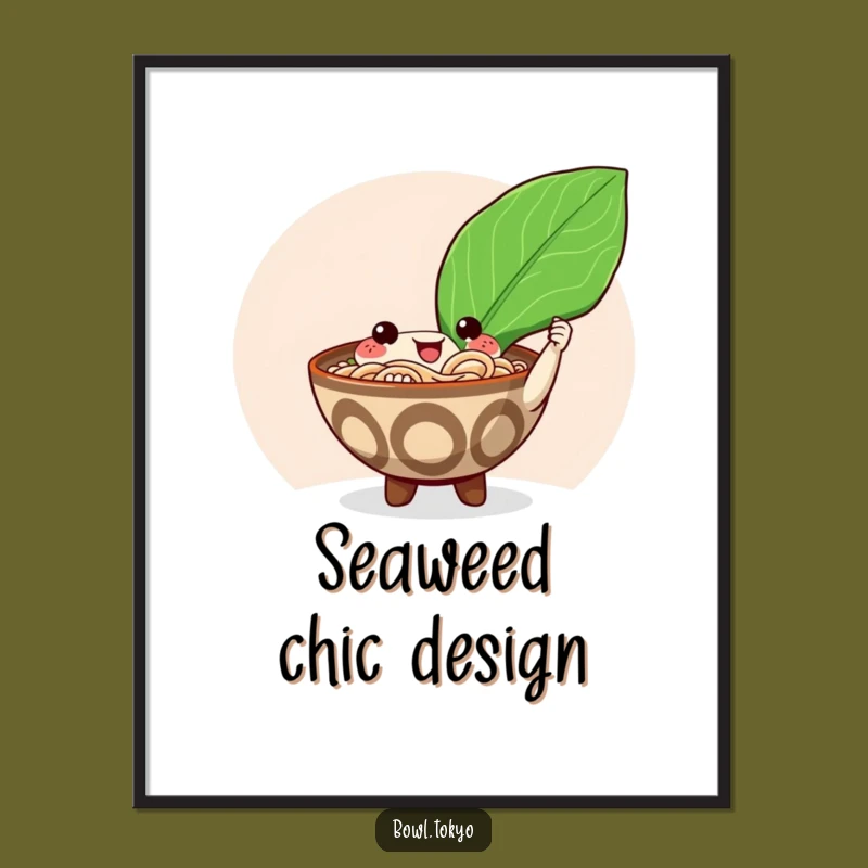 Funny Happy Ramen Nori Digital Art: Instant Delicious Humor for Your Walls