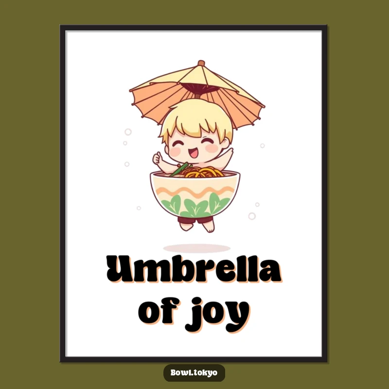 Funny Ramen Mist Dancer Digital Art: Whimsical Noodle Character Print Gift