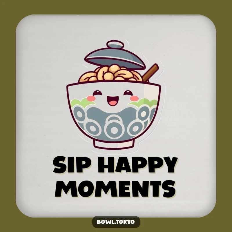 Funny Ramen Bowl Coaster - Protect Surfaces With Joyful Noodle Art Gift