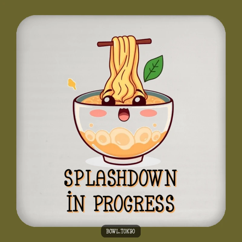 Funny Table Ramen Bowl Coaster: Noodle Splash Surprise Decor Gift