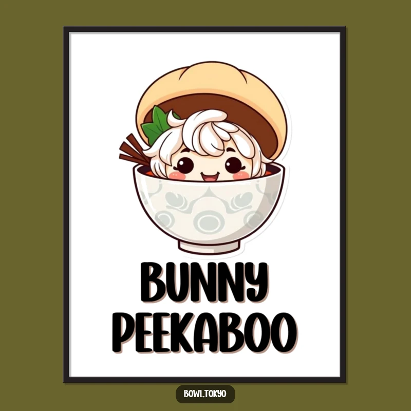 Funny Ramen Mischief Poster: Grinning Noodle Character Steamed Bun Art Gift