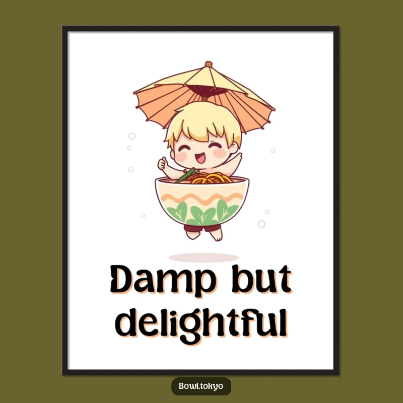 Funny Ramen Mist Dancer Poster: Whimsical Noodle Character Art Gift