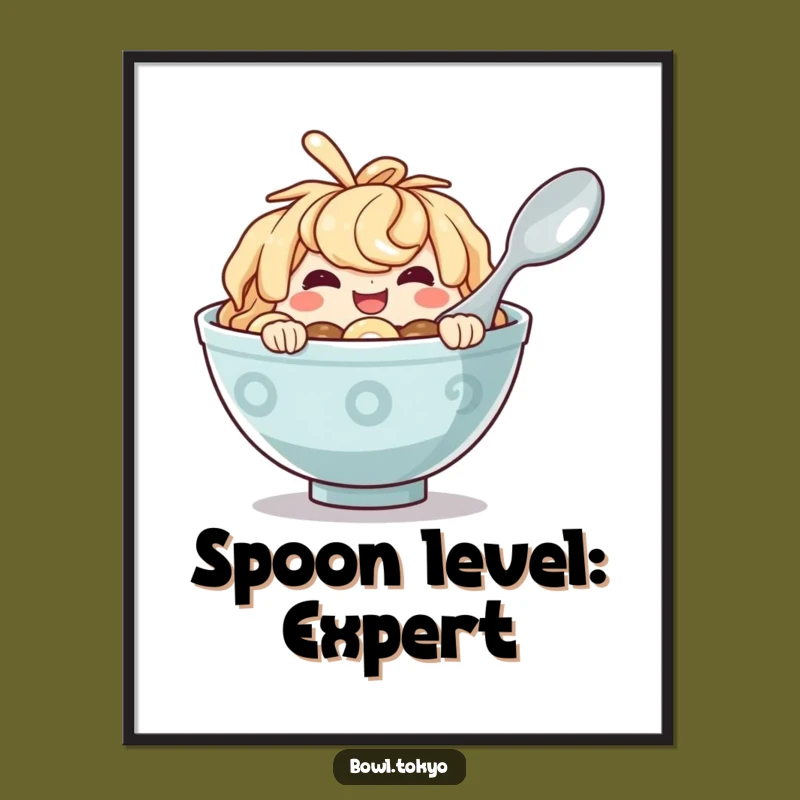 Funny Ramen Bowl Poster - Mischievous Noodle Art for Your Walls, Perfect Gift