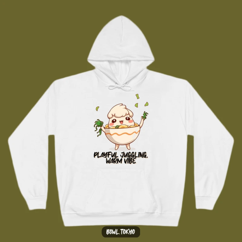 Funny Cozy Ramen Bowl Hoodie: Playful Seaweed Juggling Comfort Gift