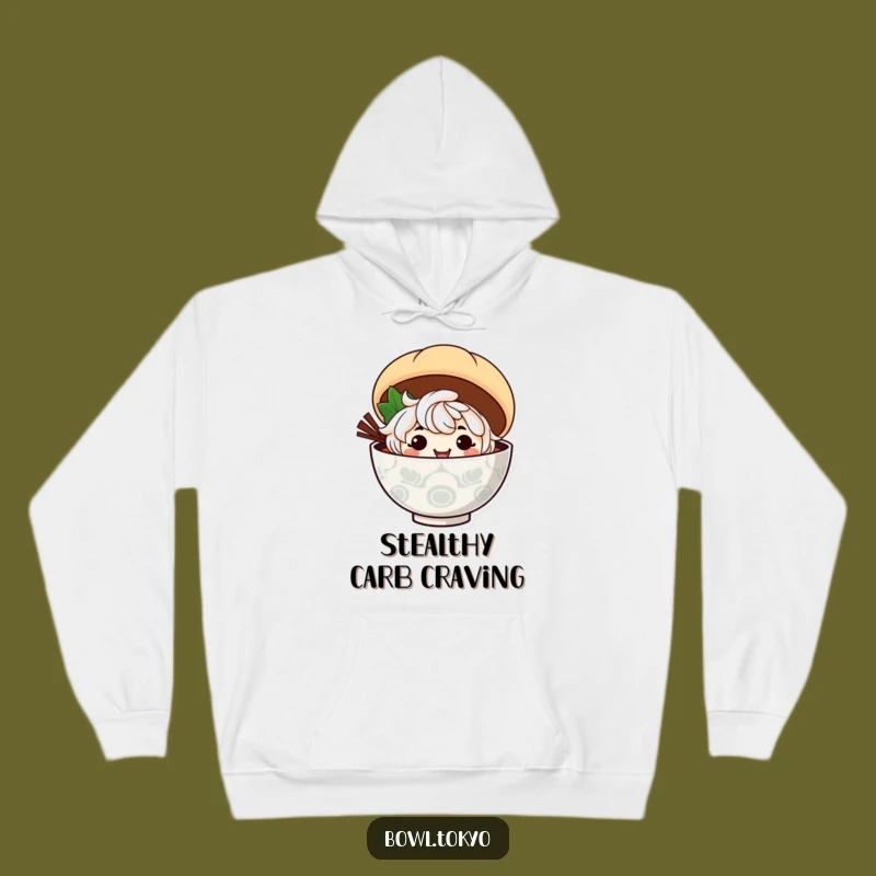 Funny Ramen Mischief Hoodie: Cozy Grinning Noodle Character Steamed Bun Gift