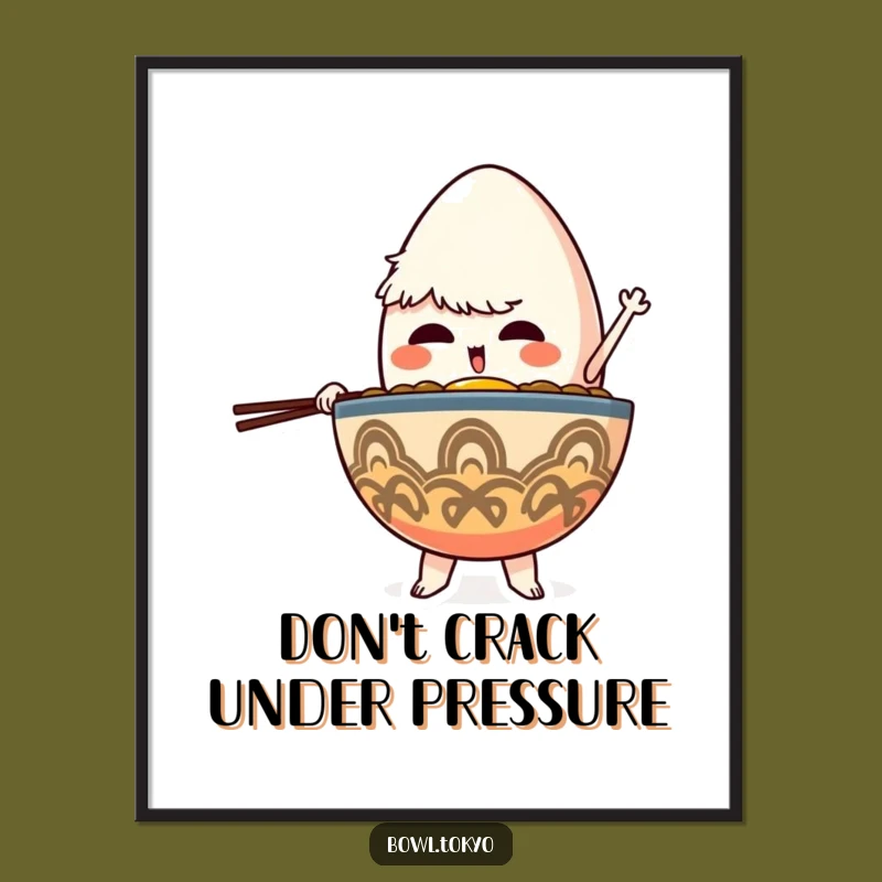 Free Printable Ramen Wall Art: Determined Balance with a Giant Egg for Your Decor