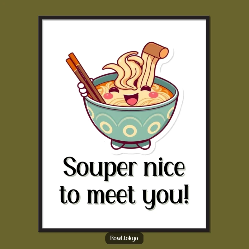 Free Printable Ramen Wall Art: Chopstick Greeting Bowl - Funny Downloadable Decor!