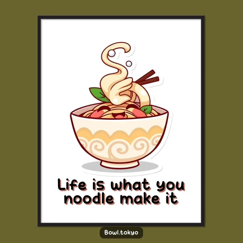 Free Printable Wall Art: Giggling Ramen Bowl - Hilarious Downloadable Decor