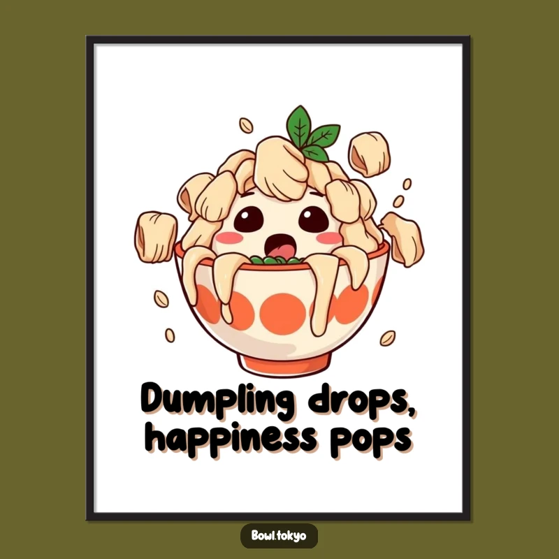 Funny Dumpling Shower Art Free Printable: Surprised Ramen Downloadable!