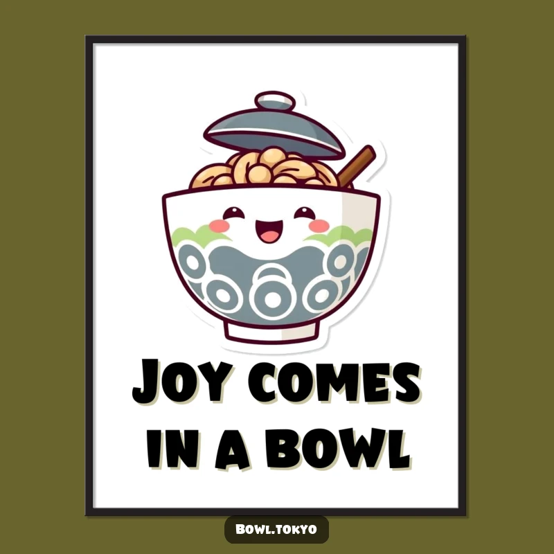 Funny Free Printable Ramen Wall Art: Joyful Lid Peek Humorous Downloadable Art