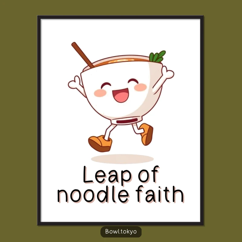 Free Printable Wall Art: Joyful Ramen Clog Dancer, Funny Downloadable Art Gift