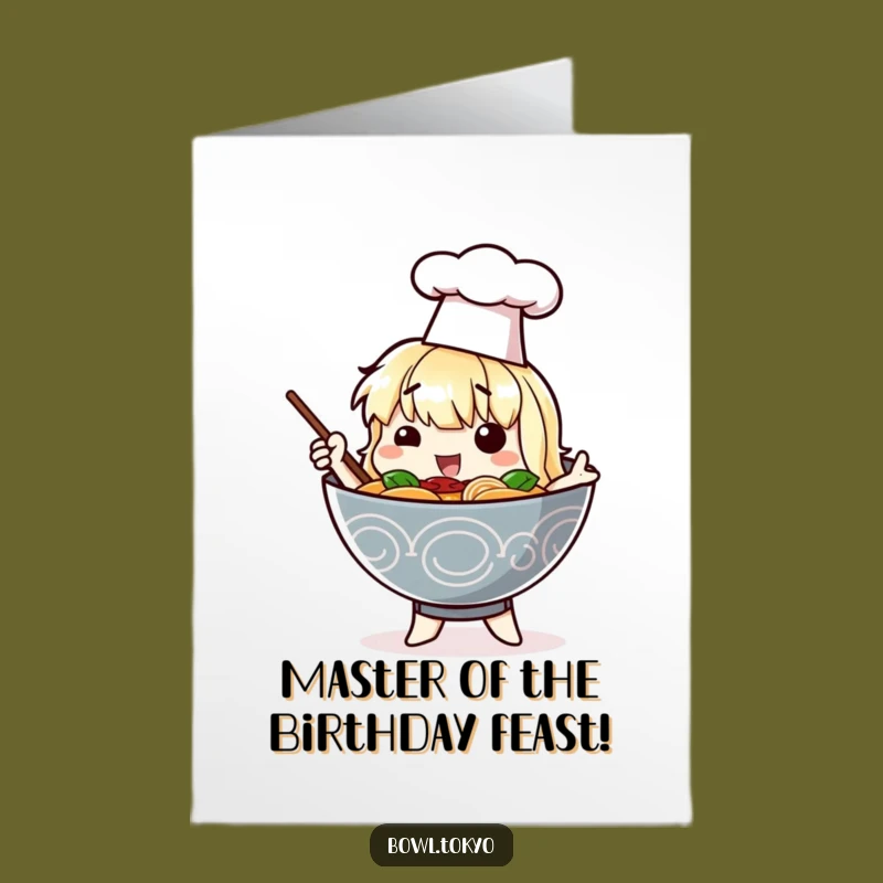Dramatic Ramen Birthday Card Free Printable: Chef Hat Fun!