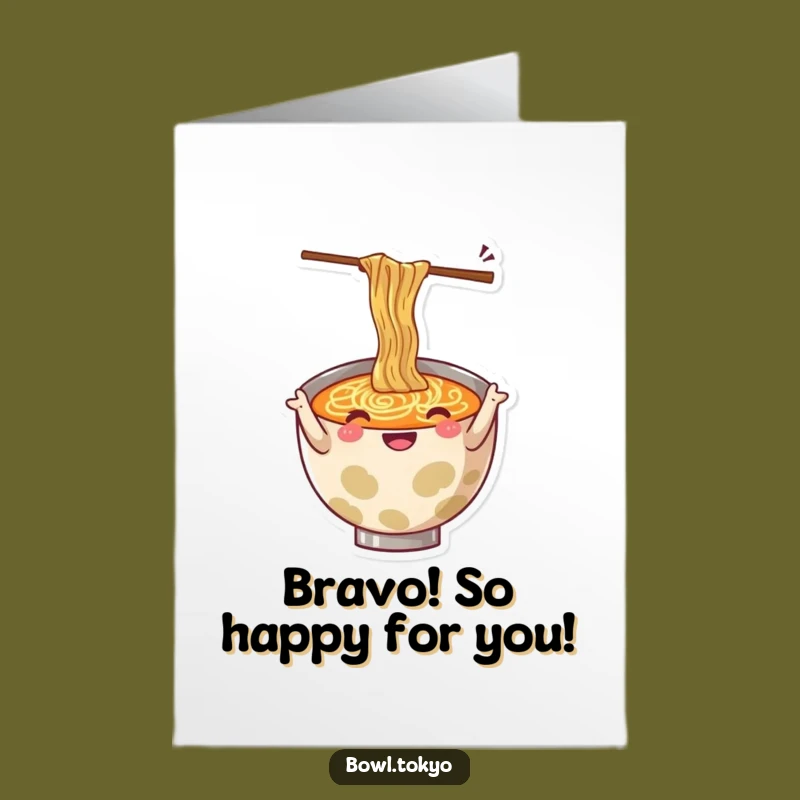 Free Printable Congrats Card: Wiggling Chopsticks - Humorous Downloadable Gift