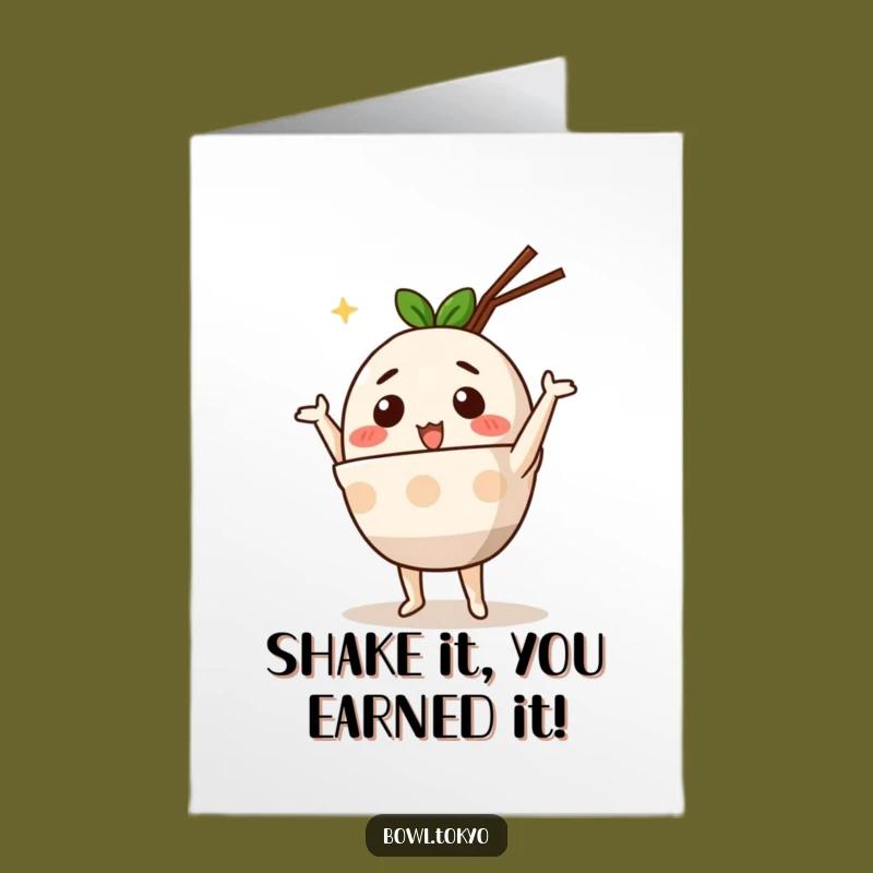 Free Printable Congrats Card: Dancing Ramen Bowl for a Joyful Downloadable Gift!
