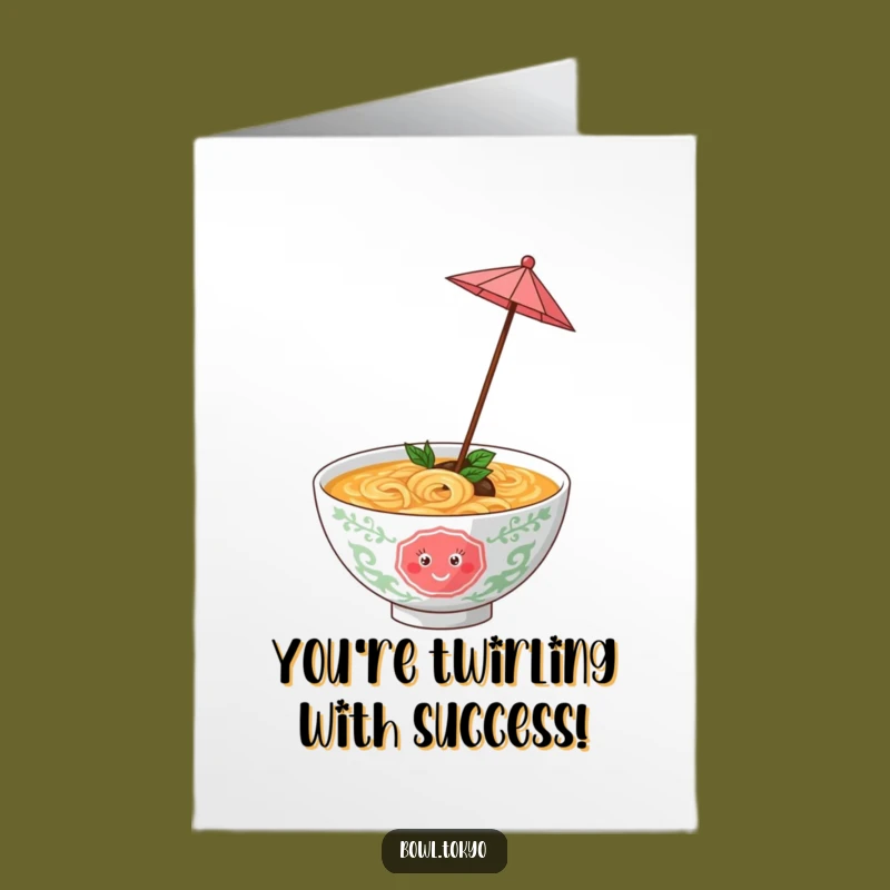 Free Printable Ramen Umbrella: Playful Congratulations Downloadable Card Gift
