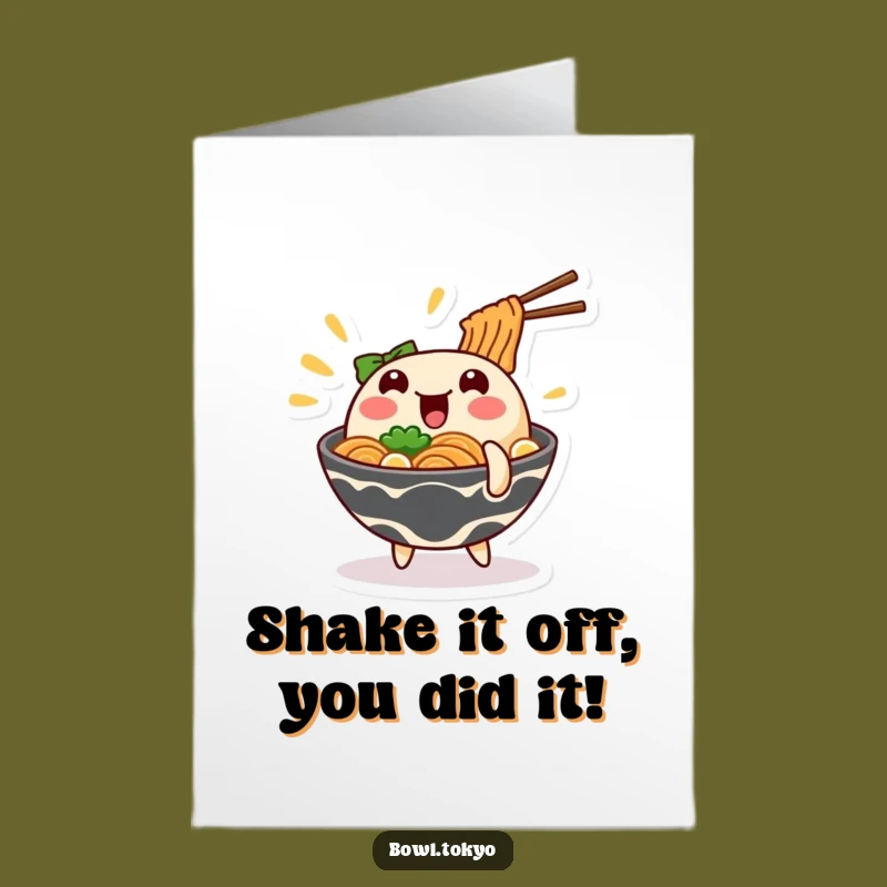 Free Printable Congrats Card: Wobbly Ramen Funny Downloadable Gift for Success