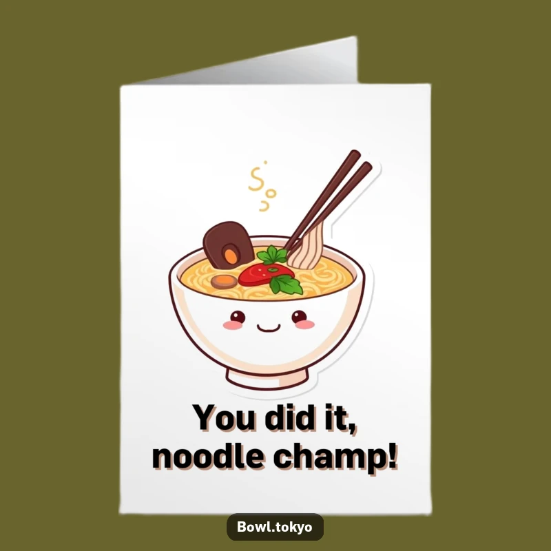 Free Printable Congrats Card: Happy Ramen Bowl for a Joyful Downloadable Gift!