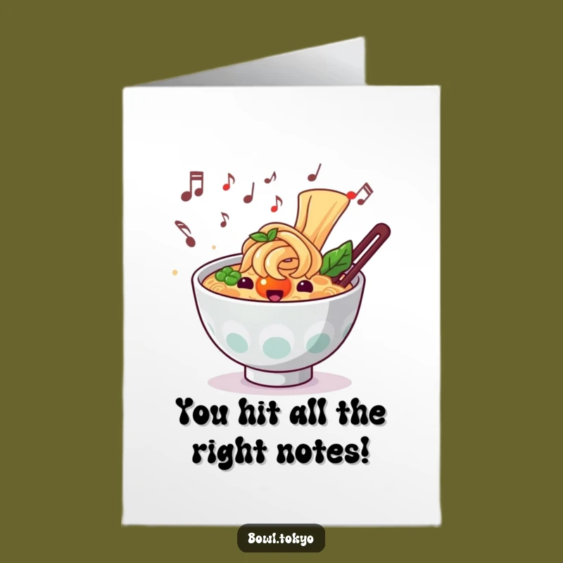 Free Printable Congrats Card: Musical Ramen Funny Downloadable Gift for Applause