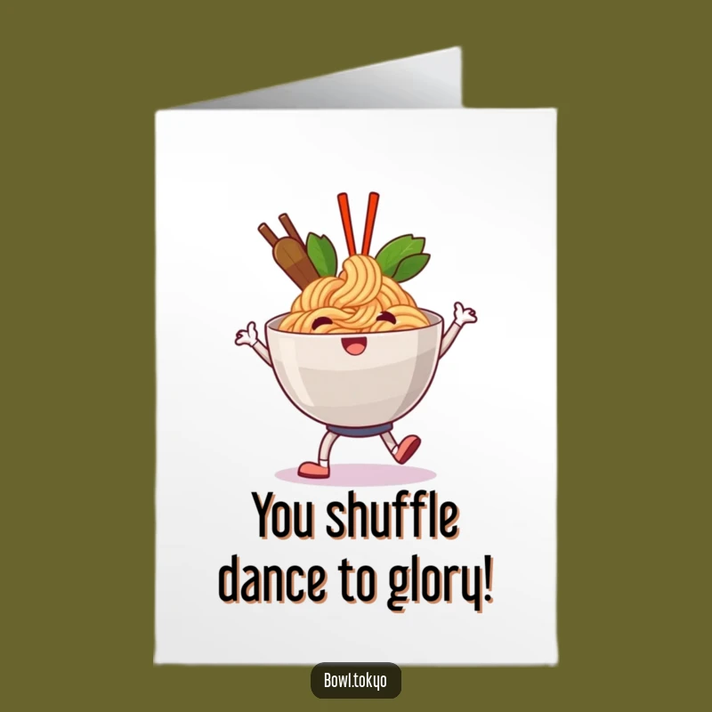 Free Printable Congrats Card: Jolly Shuffling Ramen Funny Downloadable Gift