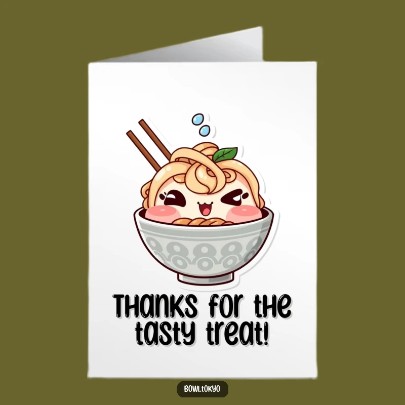 Free Printable Thank You Card: Kawaii Ramen Wink - Playful Downloadable Gratitude