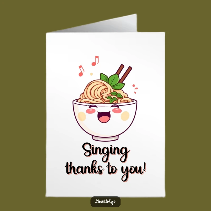 Sing-Song Free Printable Thank You Card: Cheerful Ramen, Musical Downloadable Gratitude
