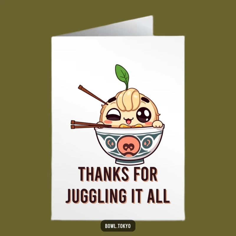 Free Printable Noodle Thanks Card: Juggling Gratitude with a Wink!